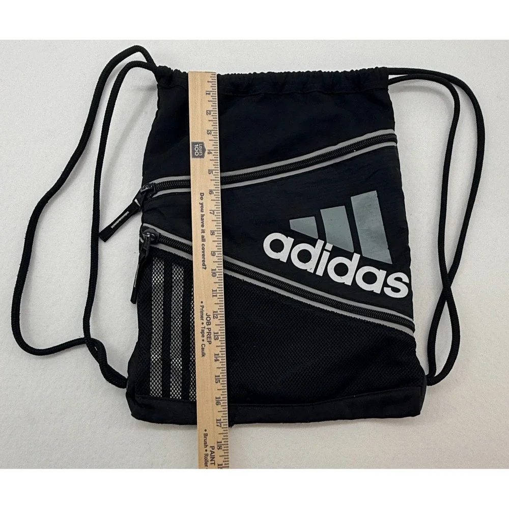 Adidas Drawstring Backpack Black Gym Sack Bag Cinch Sack‎ Athletic